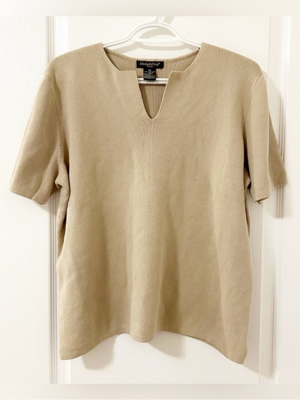 Vintage Women's Knit Top Size 1X Taupe Whimsigoth 90s Y2k Business Casual